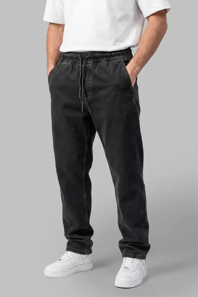 "Relaxed Fit" Taşlamalı Baggy Kot Pantolon