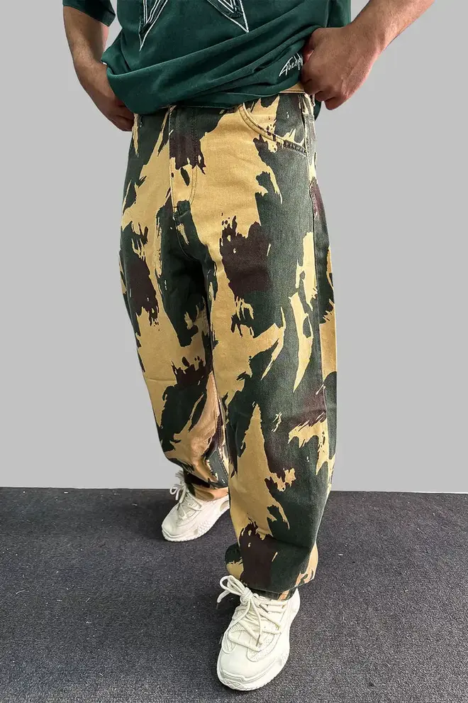 Kamuflaj Desenli Balon Fit Pantolon