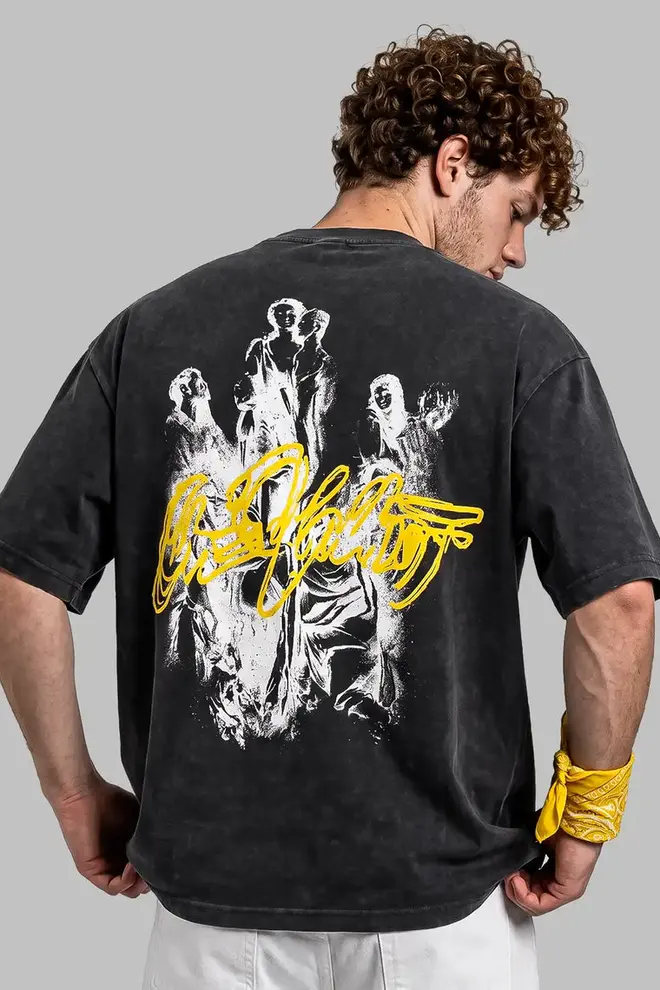 "Rönesans" Grafik ve Kaligrafi Detaylı T-Shirt